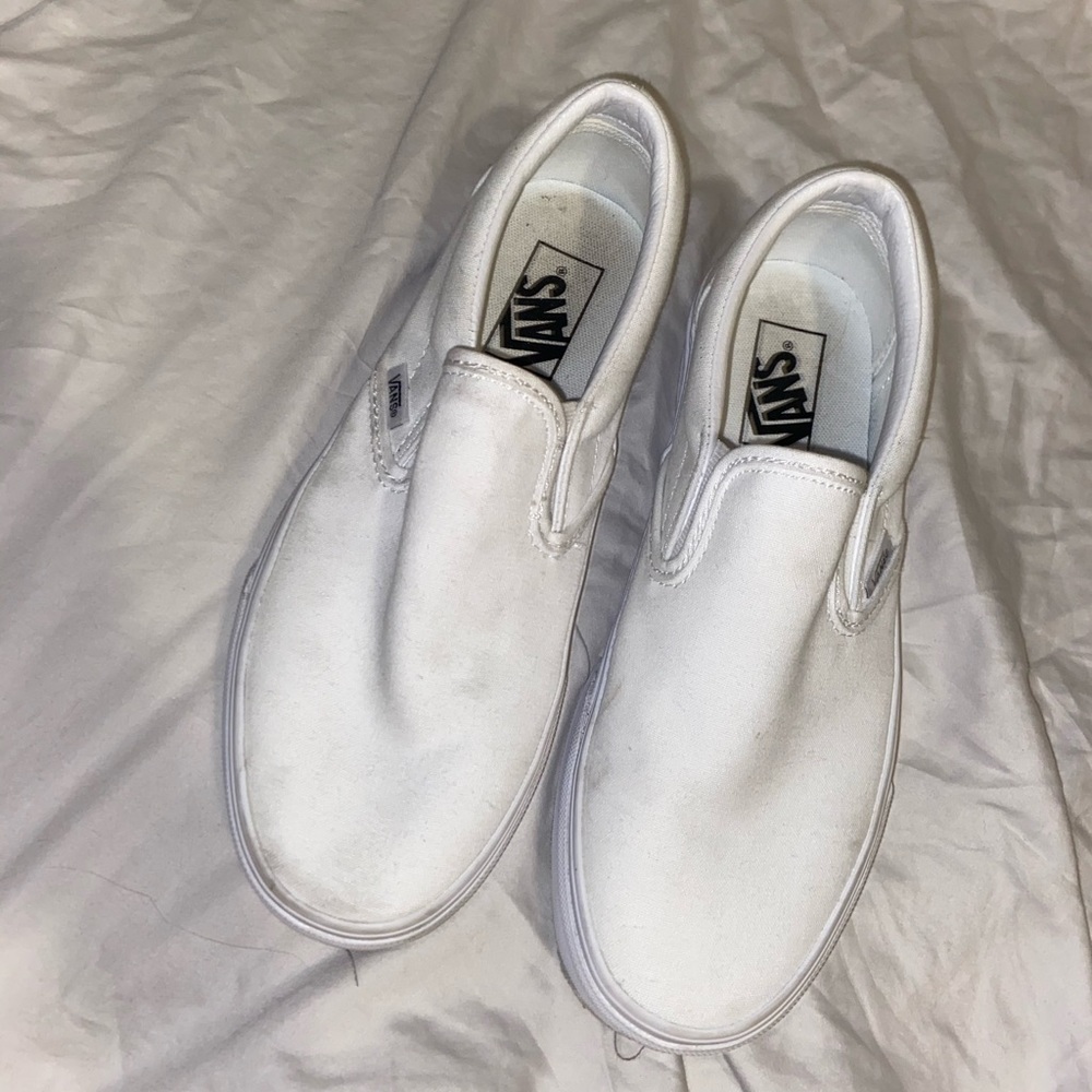 White Slip on Vans